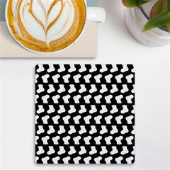 Black And White Cute Baby Socks Illustration Pattern Uv Print Square Tile Coaster  by GardenOfOphir