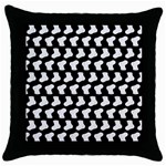 Black And White Cute Baby Socks Illustration Pattern Throw Pillow Case (Black) Front