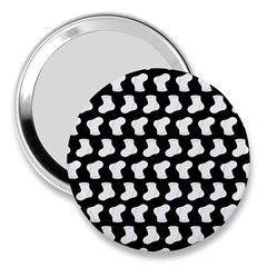 Black And White Cute Baby Socks Illustration Pattern 3  Handbag Mirrors by GardenOfOphir