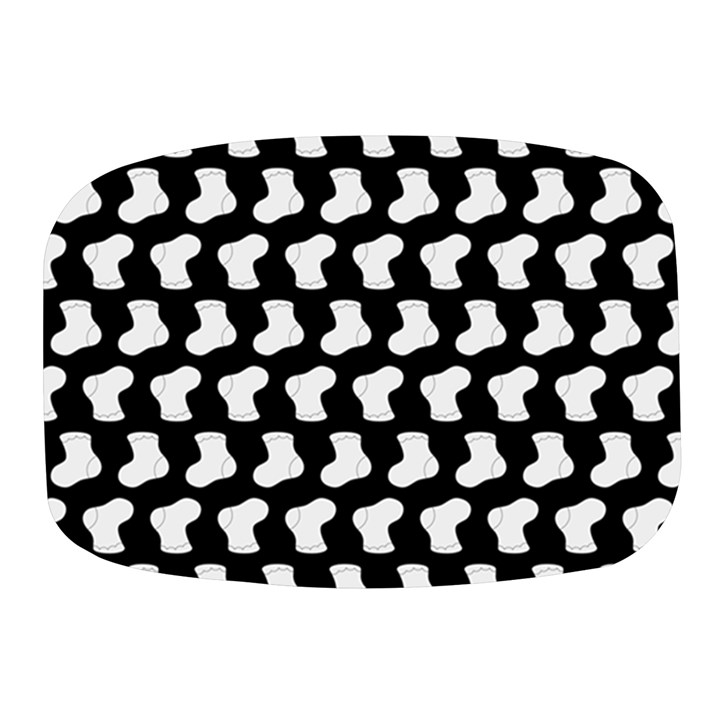 Black And White Cute Baby Socks Illustration Pattern Mini Square Pill Box