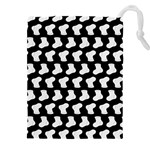 Black And White Cute Baby Socks Illustration Pattern Drawstring Pouch (5XL) Front