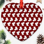 Cute Baby Socks Illustration Pattern Heart Ornament (Two Sides) Front