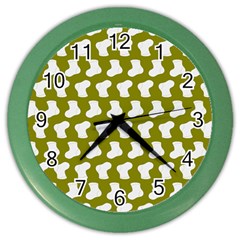 Cute Baby Socks Illustration Pattern Color Wall Clock by GardenOfOphir