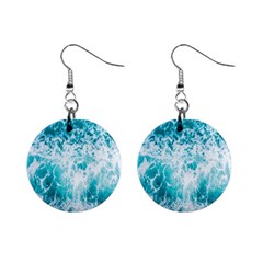 Tropical Blue Ocean Wave Mini Button Earrings by Jack14