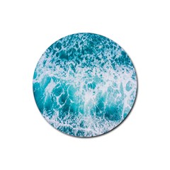 Tropical Blue Ocean Wave Rubber Coaster (round) by Jack14