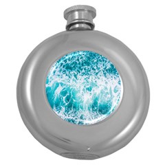 Tropical Blue Ocean Wave Round Hip Flask (5 Oz) by Jack14