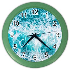 Tropical Blue Ocean Wave Color Wall Clock by Jack14