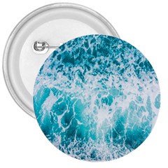 Tropical Blue Ocean Wave 3  Buttons by Jack14