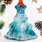 Tropical Blue Ocean Wave Christmas Tree Ornament (Two Sides) Front