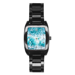 Tropical Blue Ocean Wave Stainless Steel Barrel Watch by Jack14