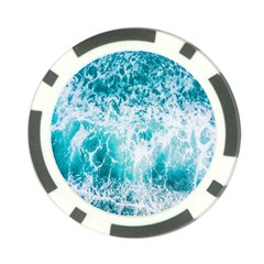 Tropical Blue Ocean Wave Poker Chip Card Guard