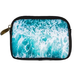 Tropical Blue Ocean Wave Digital Camera Leather Case by Jack14