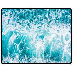 Tropical Blue Ocean Wave Fleece Blanket (medium)