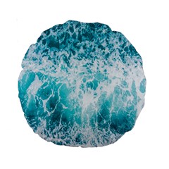 Tropical Blue Ocean Wave Standard 15  Premium Round Cushions by Jack14