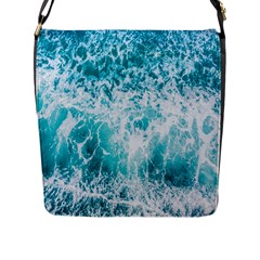 Tropical Blue Ocean Wave Flap Closure Messenger Bag (l) by Jack14