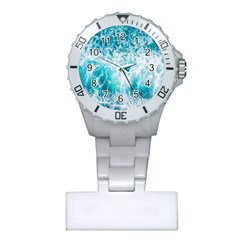 Tropical Blue Ocean Wave Plastic Nurses Watch