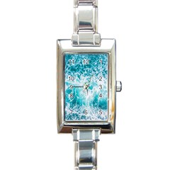 Tropical Blue Ocean Wave Rectangle Italian Charm Watch by Jack14