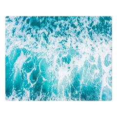 Tropical Blue Ocean Wave Premium Plush Fleece Blanket (large) by Jack14