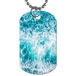 Tropical Blue Ocean Wave Dog Tag (One Side) Front