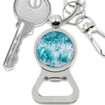 Tropical Blue Ocean Wave Bottle Opener Key Chain Front