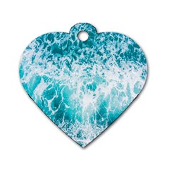 Tropical Blue Ocean Wave Dog Tag Heart (two Sides) by Jack14