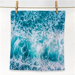 Tropical Blue Ocean Wave Face Towel Front