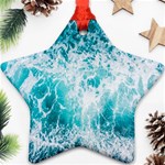 Tropical Blue Ocean Wave Ornament (Star) Front