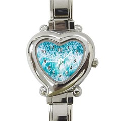 Tropical Blue Ocean Wave Heart Italian Charm Watch by Jack14