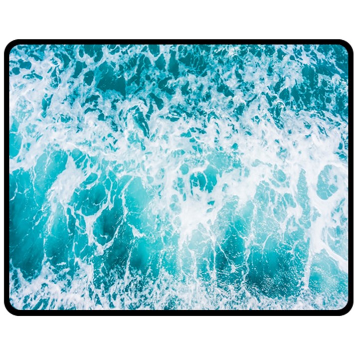 Tropical Blue Ocean Wave Two Sides Fleece Blanket (Medium)