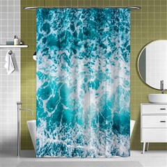 Tropical Blue Ocean Wave Shower Curtain 48  X 72  (small)  by Jack14