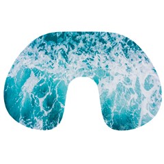 Tropical Blue Ocean Wave Travel Neck Pillow by Jack14