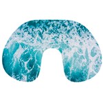 Tropical Blue Ocean Wave Travel Neck Pillow Back