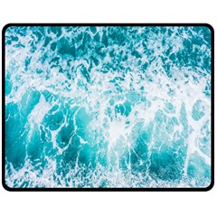 Tropical Blue Ocean Wave Two Sides Fleece Blanket (medium) by Jack14