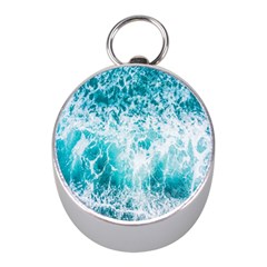 Tropical Blue Ocean Wave Mini Silver Compasses by Jack14