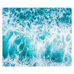 Tropical Blue Ocean Wave Two Sides Premium Plush Fleece Blanket (Small) 50 x40  Blanket Back