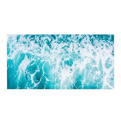 Tropical Blue Ocean Wave Satin Wrap 35  X 70  by Jack14