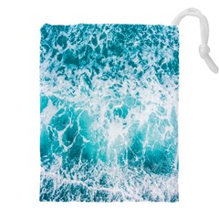 Tropical Blue Ocean Wave Drawstring Pouch (4xl) by Jack14