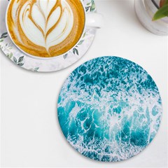 Tropical Blue Ocean Wave Uv Print Round Tile Coaster by Jack14