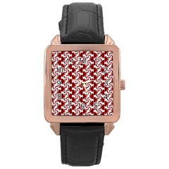 Candy Illustration Pattern Rose Gold Leather Watch  by GardenOfOphir