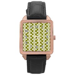 Candy Illustration Pattern Rose Gold Leather Watch  by GardenOfOphir