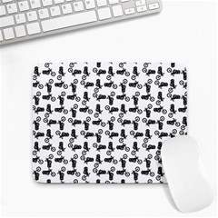 Chooper Motorcycle Drawing Motif Pattern Small Mousepad by dflcprintsclothing