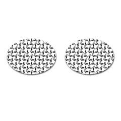 Chooper Motorcycle Drawing Motif Pattern Cufflinks (oval) by dflcprintsclothing