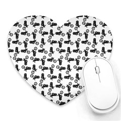 Chooper Motorcycle Drawing Motif Pattern Heart Mousepad by dflcprintsclothing