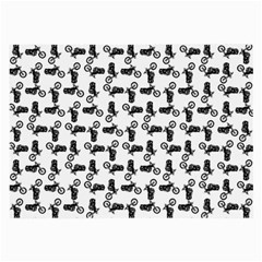 Chooper Motorcycle Drawing Motif Pattern Large Glasses Cloth