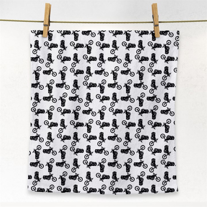 Chooper Motorcycle Drawing Motif Pattern Face Towel