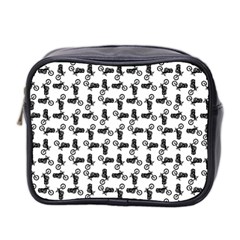 Chooper Motorcycle Drawing Motif Pattern Mini Toiletries Bag (two Sides) by dflcprintsclothing