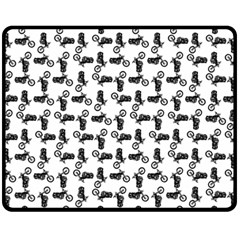 Chooper Motorcycle Drawing Motif Pattern Fleece Blanket (medium) by dflcprintsclothing