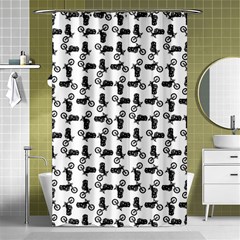 Chooper Motorcycle Drawing Motif Pattern Shower Curtain 48  X 72  (small)  by dflcprintsclothing