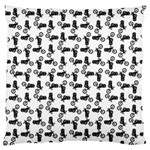 Chooper Motorcycle Drawing Motif Pattern Large Cushion Case (Two Sides) Front