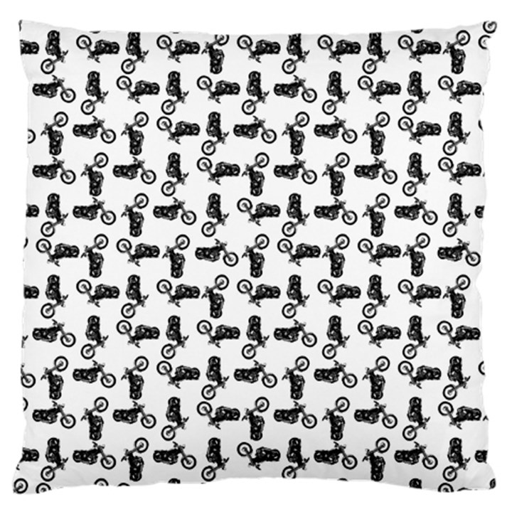 Chooper Motorcycle Drawing Motif Pattern Large Cushion Case (Two Sides)